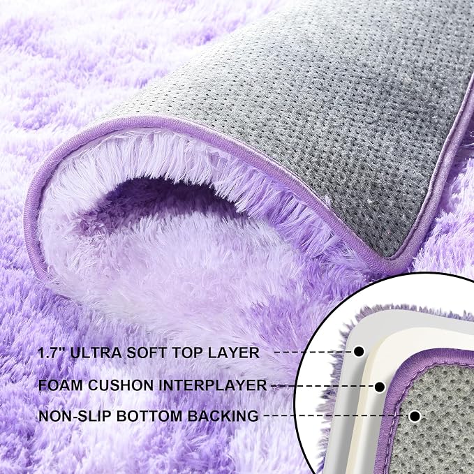 3x5 Rugs for Bedroom, Fluffy Area Rugs for Living Room, Small Fuzzy Shag Soft - Image 3