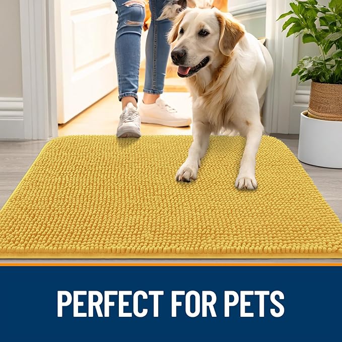 OLANLY Dog Door Mat for Muddy Paws 44x32, Absorbs Moisture and Dirt, Absorbent - Image 6