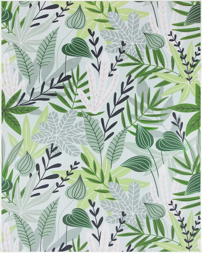 Lahome Leaf Indoor Outdoor Rug 8x10, Non Slip Outdoor Patio Rug - Image 6