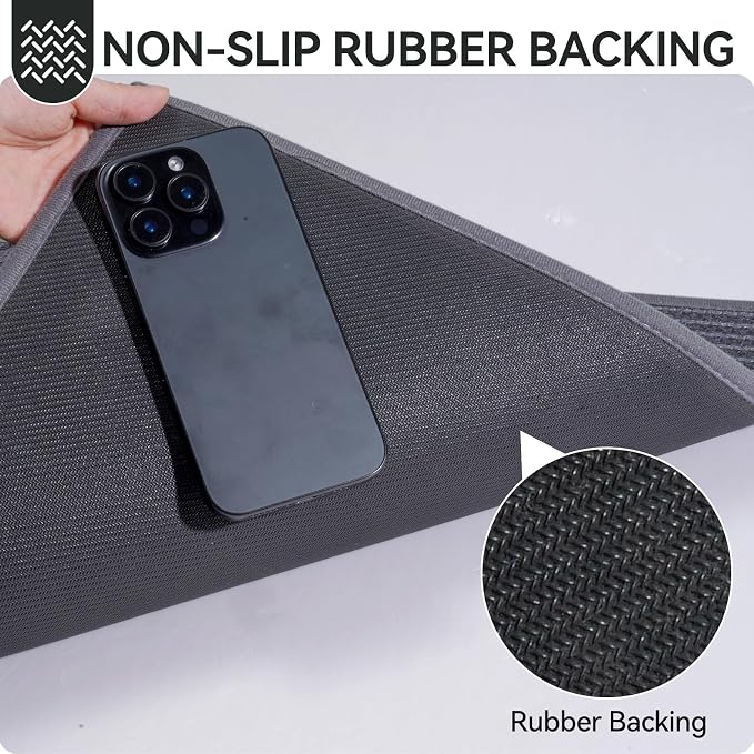 Front Door Mat 24''x35'', Non Slip Absorbent Dirt Resist Washable Low-Profile - Image 5