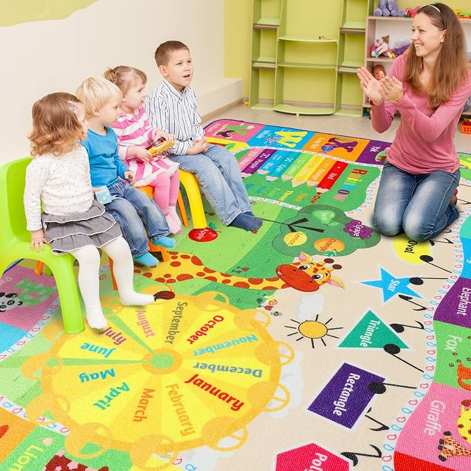 Kids Rugs for Playroom Washable, Educational and Fun Learning Rugs - Image 5
