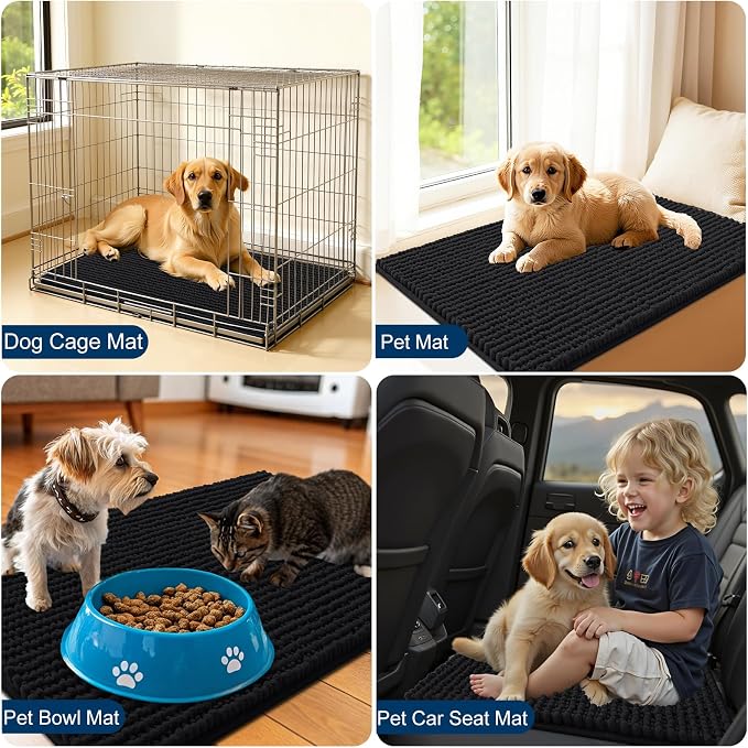 OLANLY Dog Door Mat for Muddy Paws 59x35, Ultra Absorbent Chenille Mud Doormat - Image 7