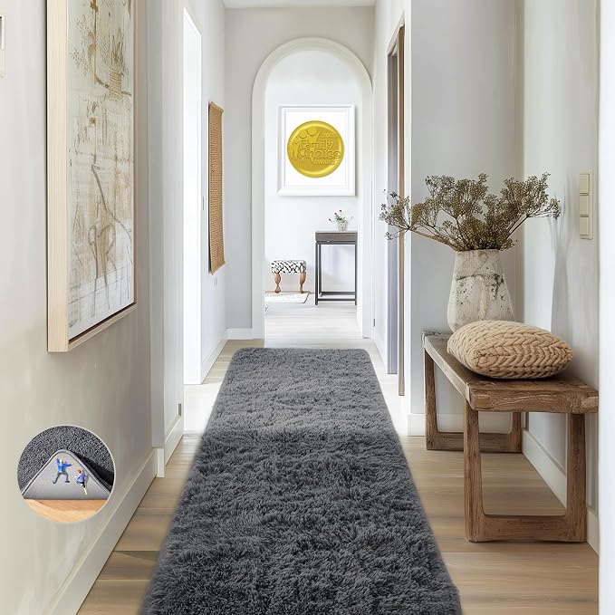 Ophanie 2x8 Runner Rug for Hallway, Upgrade Non-Slip Fluffy Soft Bedside Rugs by Ophanie