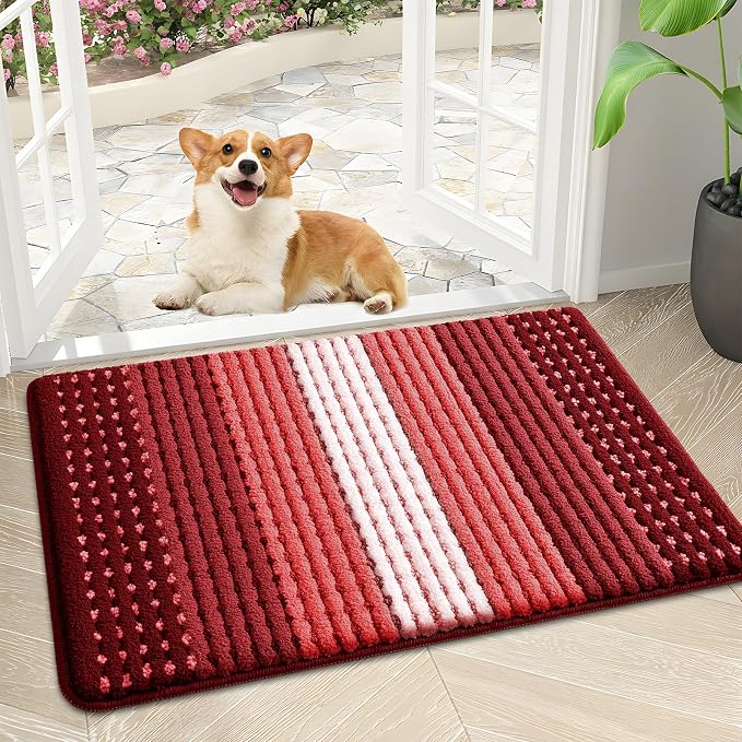 Kitinjoy Indoor Outdoor Door Mat, 30x17 Non-Slip Absorbent Dirt Trapper by Kitinjoy