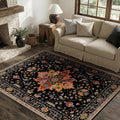 RELEANY Area Rugs 4'x6' Washable Non-Slip, Floral Vintage Distress Medallion by RELEANY