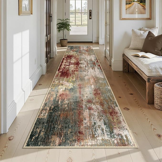 RELEANY Washable Area Rugs 2'6"x14 Non-Slip Modern Abstract Soft - Image 7