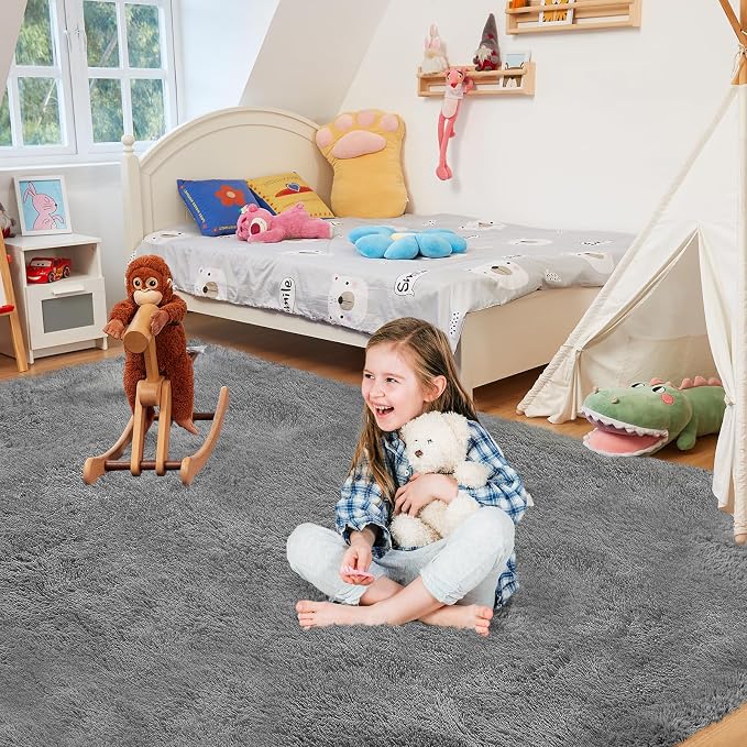 Ultra Soft Rug for Living Room, 9X12 Fluffy Shag Area Rug for Bedroom, Modern - Image 2