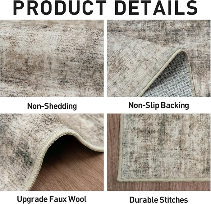 9x12 Area Rugs Washable Rug: Modern Abstract Living Room Rug Soft Anti-Skid - Image 5