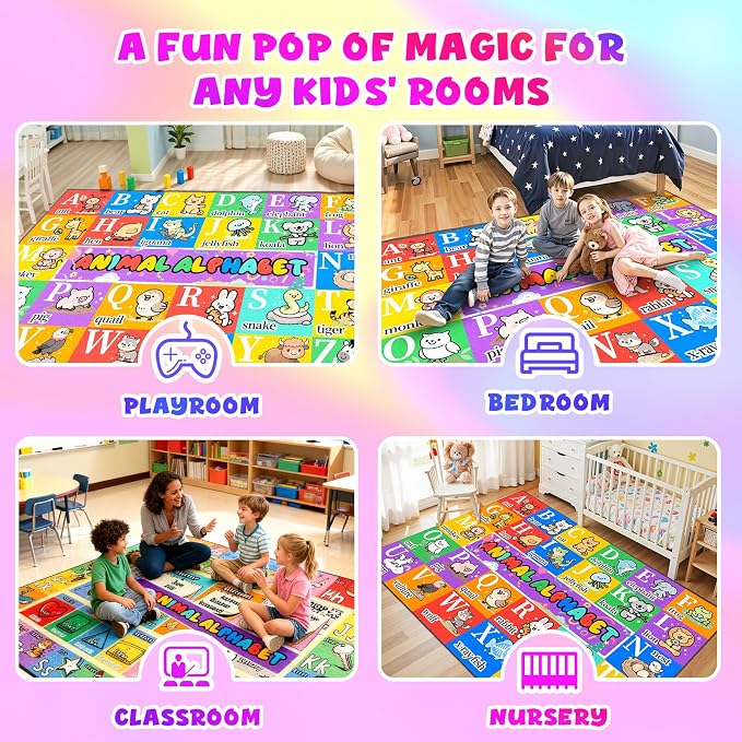 Non-Slip & Soft Kids Alphabet Rug - Image 4