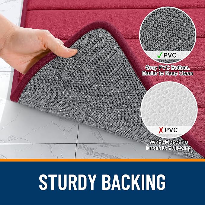 OLANLY Memory Foam Bath Mat 70x46, Super Soft Absorbent Bathroom Rugs, Quick Dry - Image 7
