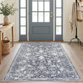 KILOCOCO Area Rug 4x6 Entryway Rug Washable Printed Vintage Floral Rubber by Kilococo