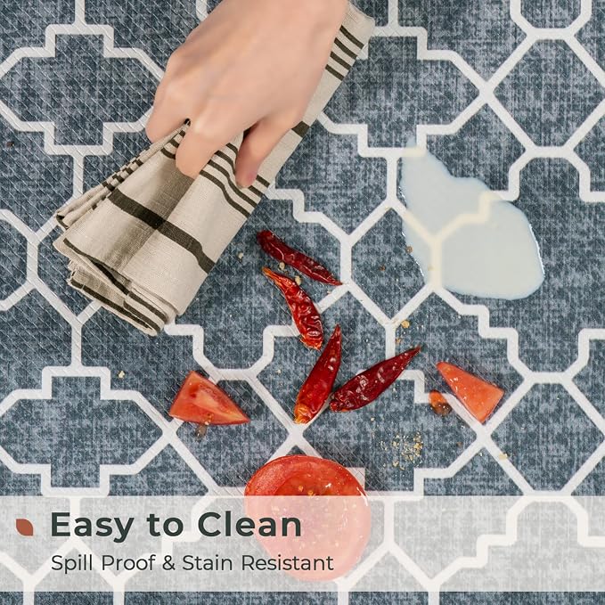FRESHMINT Kitchen Mat Set of 2, Anti-Fatigue Cushioned Kitchen Mats - Image 4