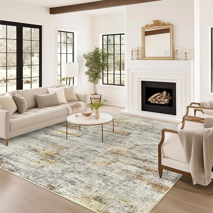 Soalmost 6x9 Area Rug for Living Room Washable 6x9 Non-Slip Modern Abstract - Image 8