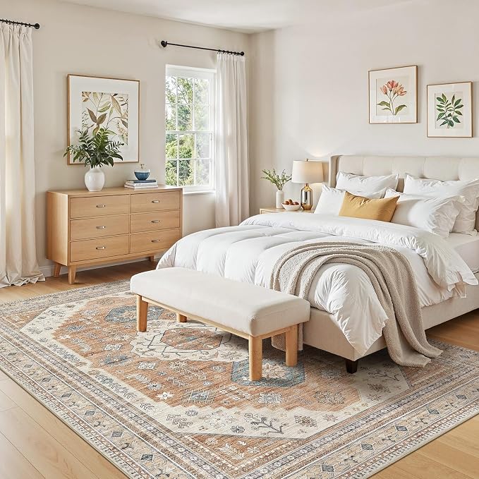 6x9 Washable Area Rug, Large Rugs - Image 5