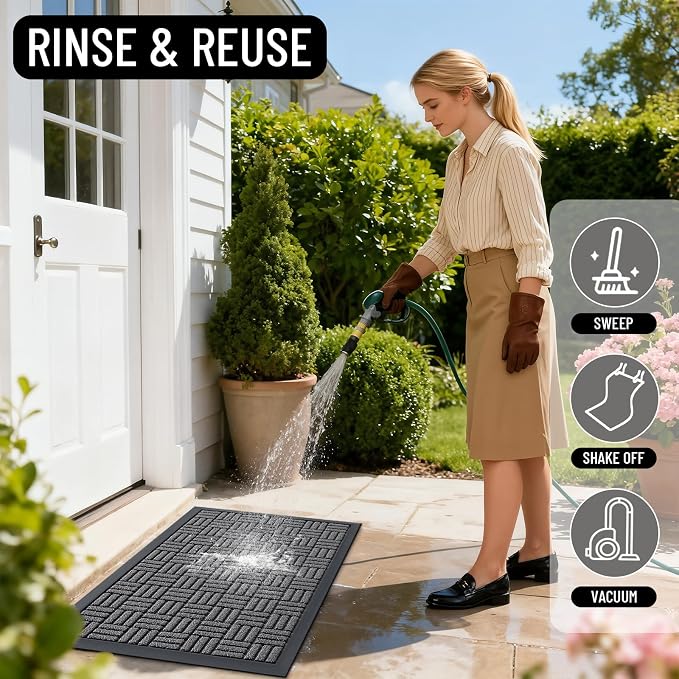 OLANLY Front Door Mat Outside Entrance 71x23, Heavy Duty Sturdy Natural Rubber - Image 8