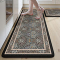 Collive Kitchen Mats for Floor, Cushioned Anti Fatigue Mat Floral Rugs 2 Piece by Collive