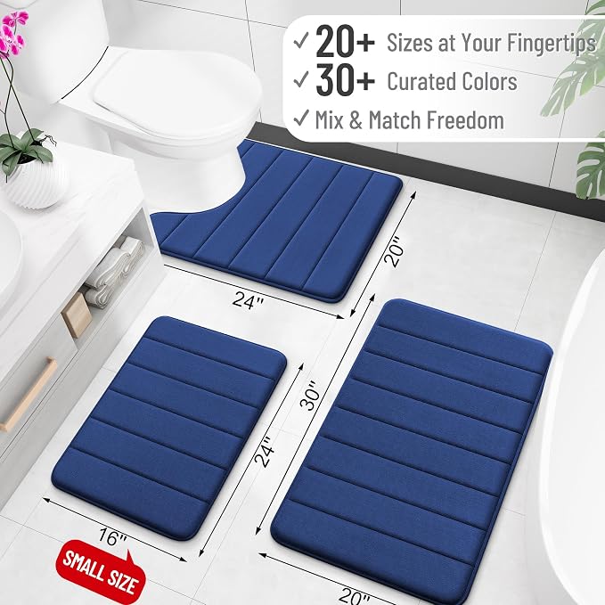 OLANLY Memory Foam Bath Mat 30x20, Super Soft Absorbent Bathroom Rugs, Quick Dry - Image 2