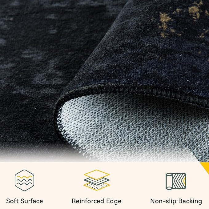 RELEANY Washable Area Rugs 8ft Non-Slip Modern Abstract Soft - Image 3