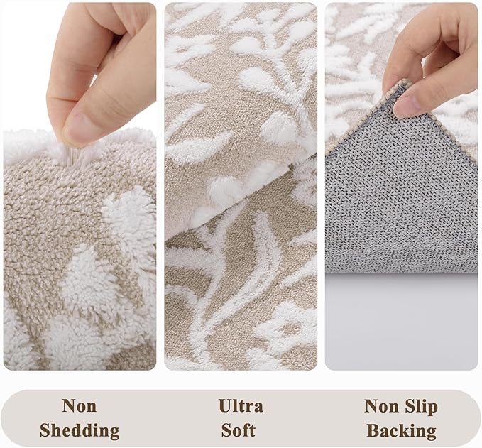Vaukki 8x10 Area Rug for Living Room, Soft Fluffy Washable Modern Floral Indoor - Image 3