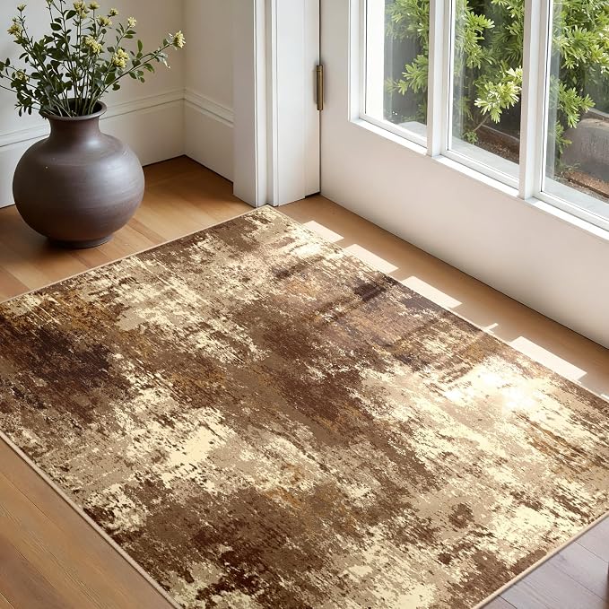 RELEANY Washable Area Rugs 3'x5' Non-Slip Modern Abstract Soft - Image 3