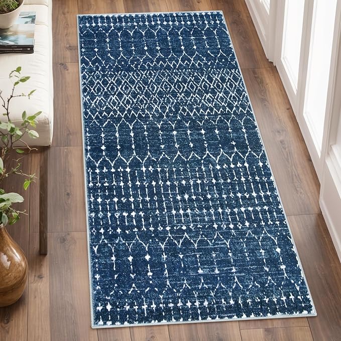 Lahome Moroccan Runner Rugs for Hallway 2x4 Bathroom Rugs Non-Slip Small Throw - Image 2