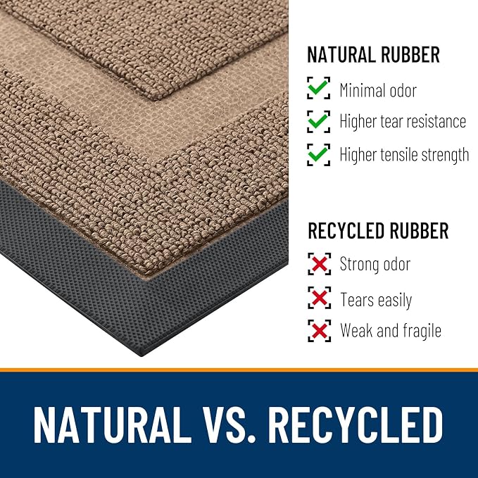 OLANLY Half Circle Door Mat Indoor Outdoor Entrance Welcome, Waterproof - Image 4