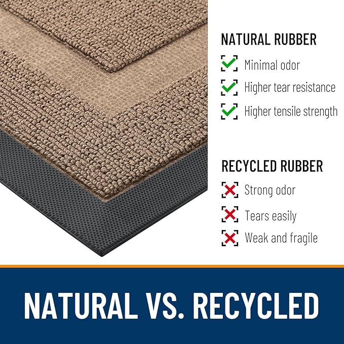 OLANLY Half Circle Door Mat Indoor Outdoor Entrance Welcome, Waterproof - Image 3