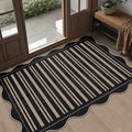 Striped Easy Jute Front Door Mat, 2.6x4 Washable Entryway Rug Non Slip Small by LORWER