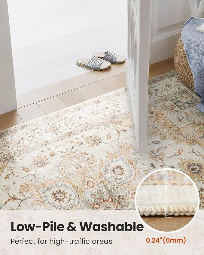 AMADA HOMEFURNISHING 2x5 Washable Runner Rug, Low-Profile Kitchen Rugs - Image 7
