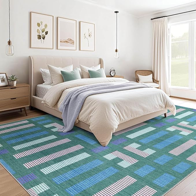 cotiled 8x10 Area Rugs Living Room Rug: Washable Boho Rugs - Image 3