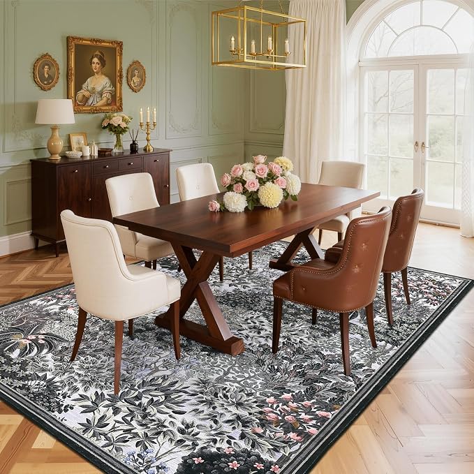 GarveeHome Forest Rugs 6x9, Botanical Low Pile Non Slip Stain Resistance - Image 3