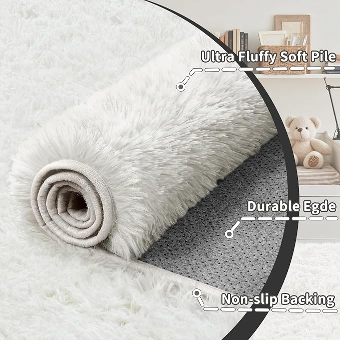 4x6 Area Rug for Living Room: Ultra Soft Fluffy Rug Modern Large Thicked Shag - Image 7