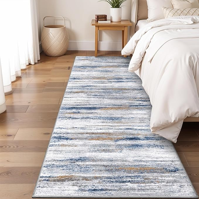 2x7 Washable Runner Rugs for Hallway: Easy-to-Clean Abstract Runners for - Image 2
