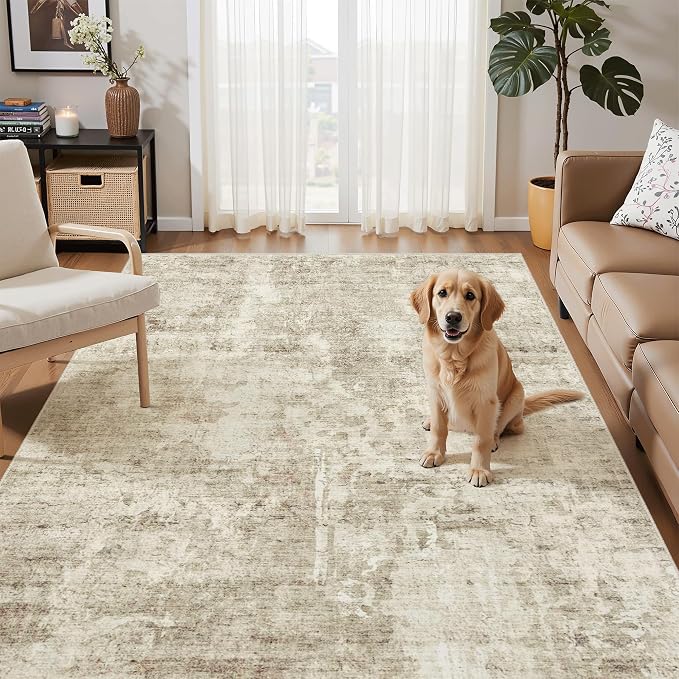 Soalmost 4x6 Area Rugs for Living Room, Vintage Washable Rugs for Dining Room - Image 2