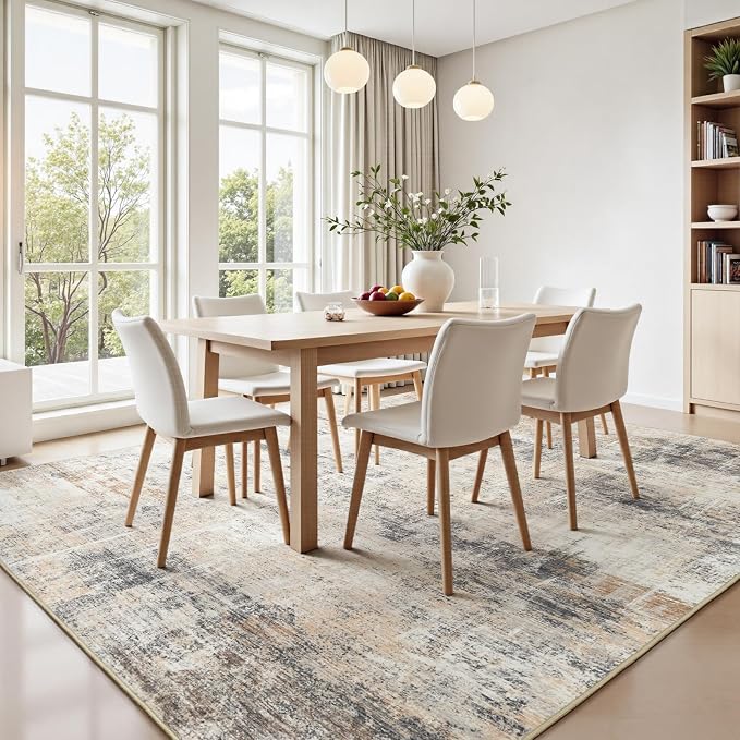 Lofus 5x7 Area Rug for Living Room, Neutral Modern Washable Carpet for Bedroom - Image 3