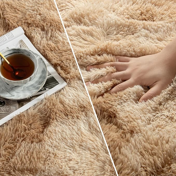 Deerhoo Large Shag Area Rugs 8 x 10, Tie-Dyed Plush Fuzzy Rugs - Image 3