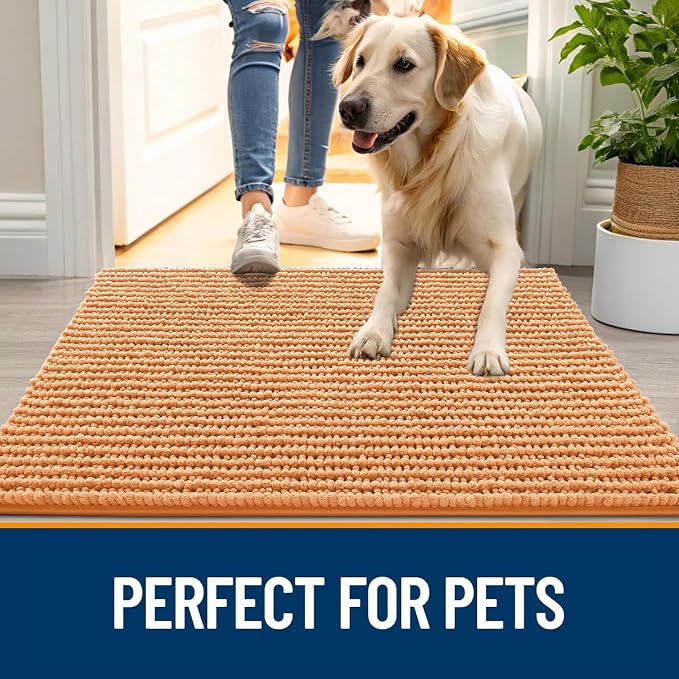 OLANLY Dog Door Mat for Muddy Paws 36x24, Ultra Absorbent Chenille Mud Doormat - Image 6