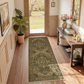 RELEANY Area Rugs Runner 2'x6' Washable Non-Slip, Floral Vintage Distress by RELEANY