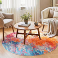 Rugflix Round Area Rugs 4Ft for Living Room, Washable Circle Rug by RugflixAreaRugs
