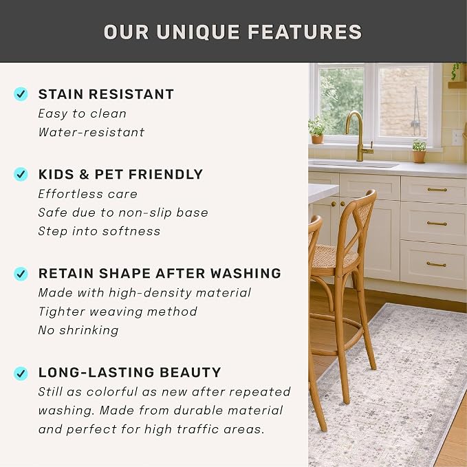 Hazo Haus Boho Light Grey Living Room Rug 7x10 - Image 7