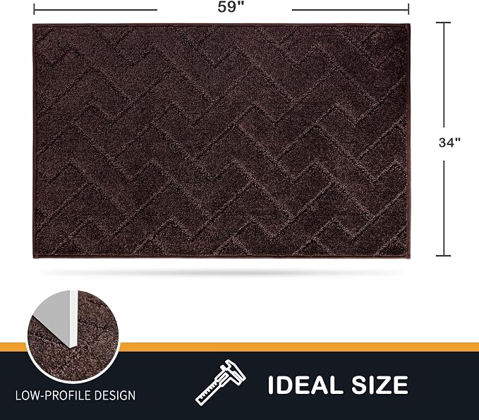 PURRUGS Dirt Trapping Door Mat 34" x 59", Non-Slip Machine Washable Entry Rug - Image 2