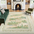 Lessymo Floral Large Area Rug 9x12, Living Room Washable Area Rugs Non Slip by Lessymo