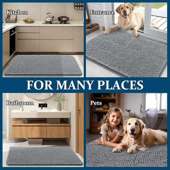OLANLY Dog Door Mat for Muddy Paws 47x17, Absorbs Moisture and Dirt, Absorbent - Image 8