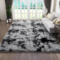 Ophanie Tie-Dyed Black&Grey Area Rugs by Ophanie