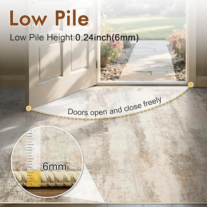 5x7 Ft Abstract Area Rugs for Living Room, Soft Non-Slip Modern Washable Rugs - Image 7
