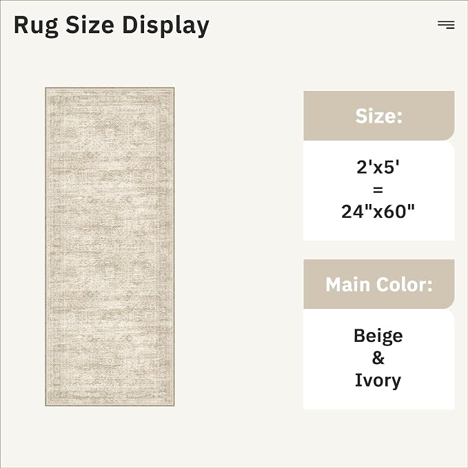 Soalmost Runner Rug 2x5 Washable Non-Slip Kitchen Runner Rugs - Image 5
