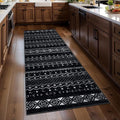 SERISSA 2x5 Kitchen Runner Rug, Washable Non-Slip Black and White Boho Rug by SERISSAHomeDecorCollection