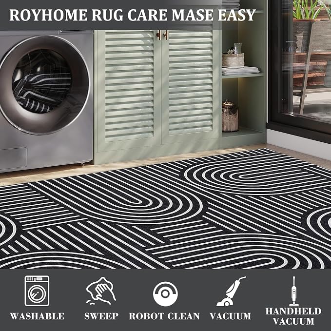 Washable Rug 2x3 Area Rugs for Entryway, Abstract Rug for Bedroom, Soft Rainbow - Image 5