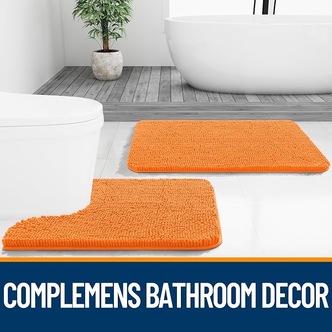 OLANLY Small Bathroom Rugs 24x16, Extra Soft Absorbent Chenille Bath Rugs - Image 7