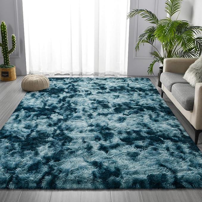 Deerhoo Large Shag Area Rugs 5 x 8, Tie-Dyed Plush Fuzzy Rugs - Image 2